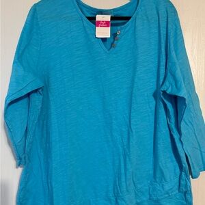 Fresh Produce Turquoise Long Sleeve Top